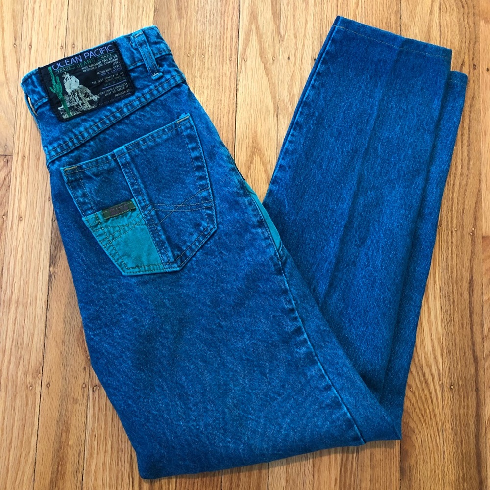 Ocean Pacific Vintage 80s Skinny Jeans Blue Denim